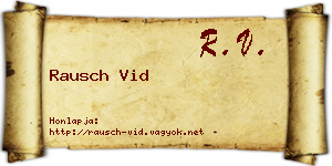 Rausch Vid névjegykártya
